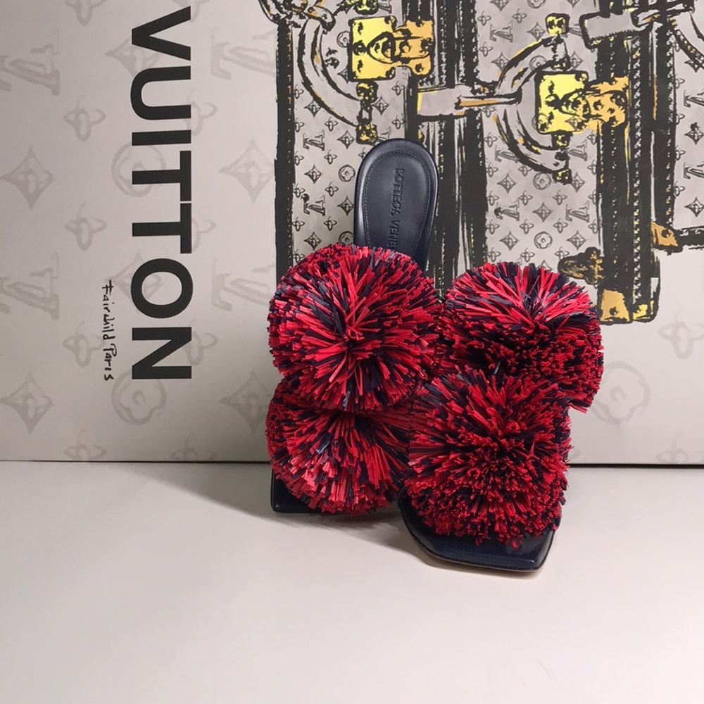 New Authentic Bottega Veneta 24S Lamb Leather Raffia Slides - Picture 6 of 12